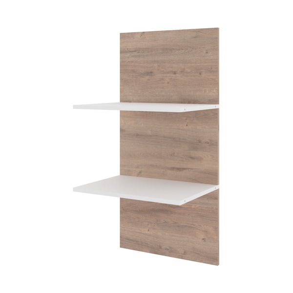 Cielo 20W Set of 19.5W Floating Shelves for Cielo Murphy Bed, Rustic Brown & White